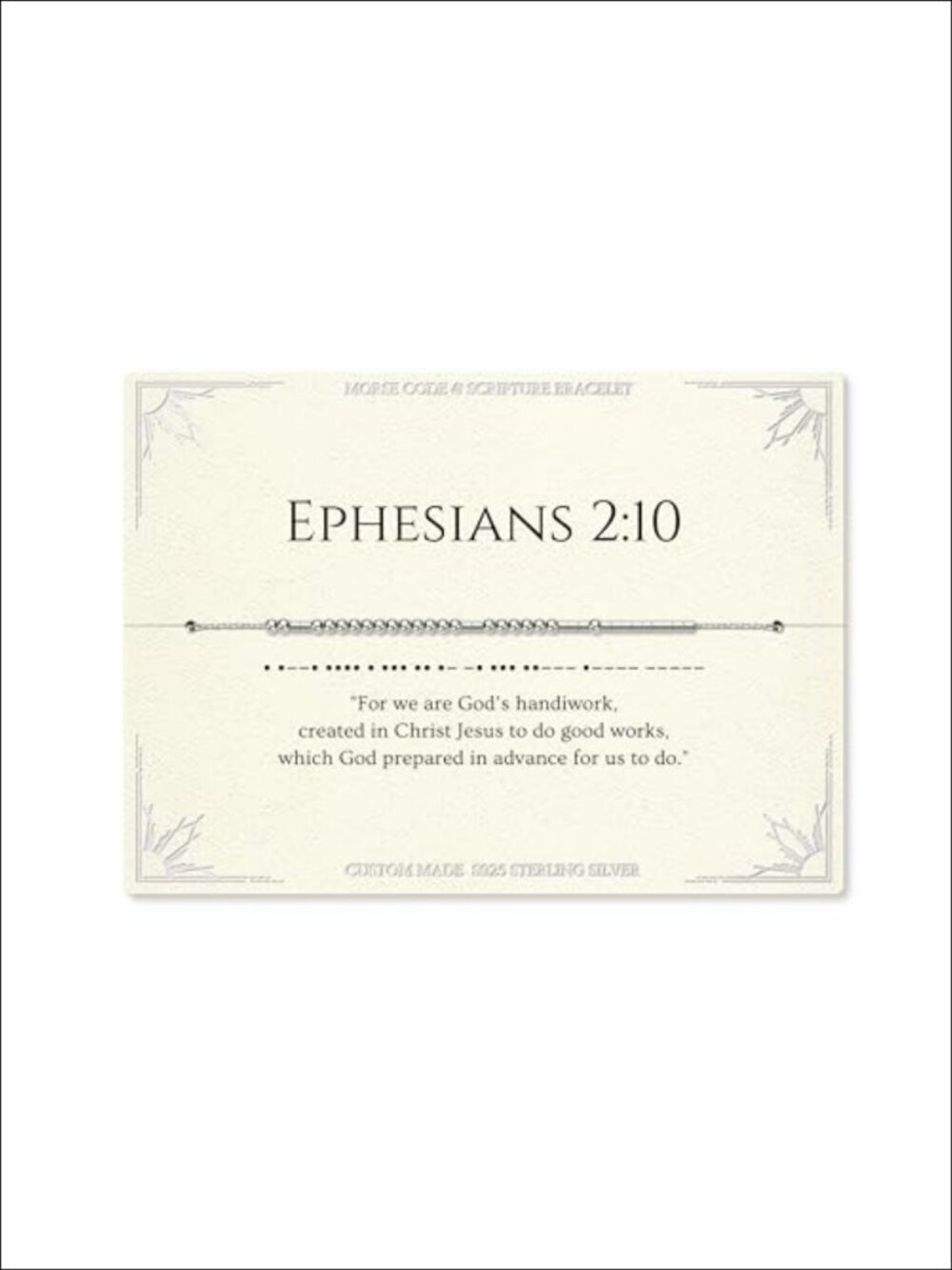 Morse Code Bracelet S925 Sterling Silver Bible Verse Inspirational Faith